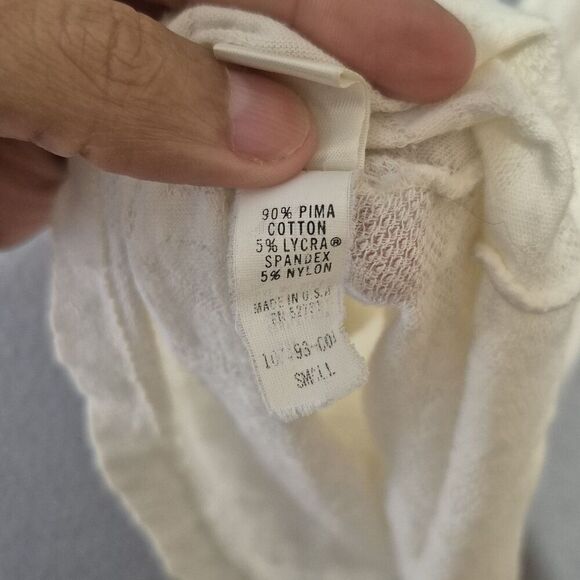 VTG Victoria Secret Women's Cotton Blend Lace Tank Ivory Made in USA Small - Picture 4 of 6